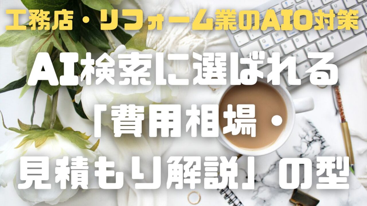 工務店・リフォーム業のAIO対策：AI検索に選ばれる「費用相場・見積もり解説」の型