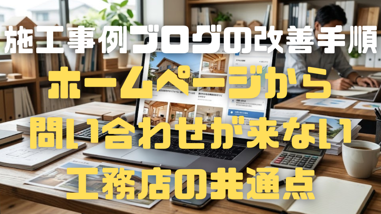 ホームページから問い合わせが来ない工務店の共通点！反響ゼロを脱出する施工事例ブログの改善手順