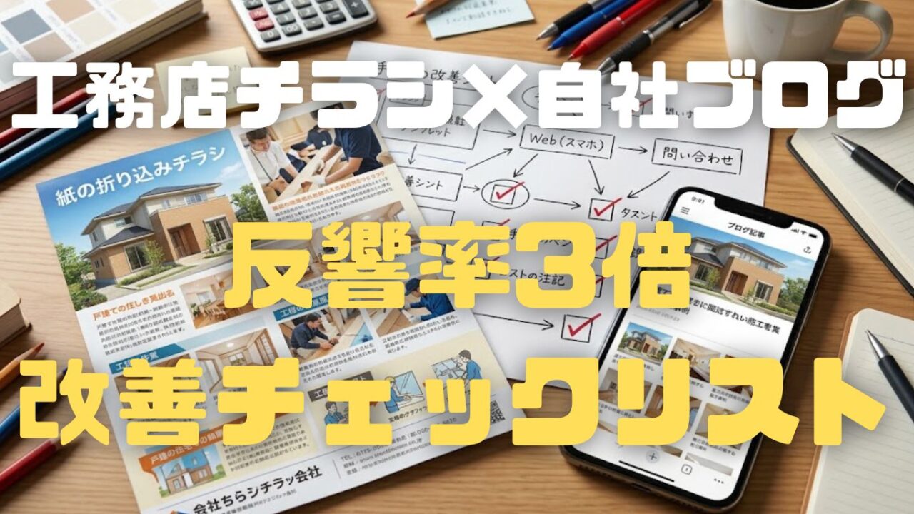 チラシ反響が落ちた工務店必見！ポスティングと自社ブログを連動させて反響率を底上げする改善チェックリスト