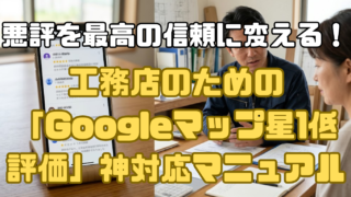 Googleマップで星1の低評価クチコミを書かれた工務店の正しい対処法！悪評を信頼に変える返信術と風評被害対策